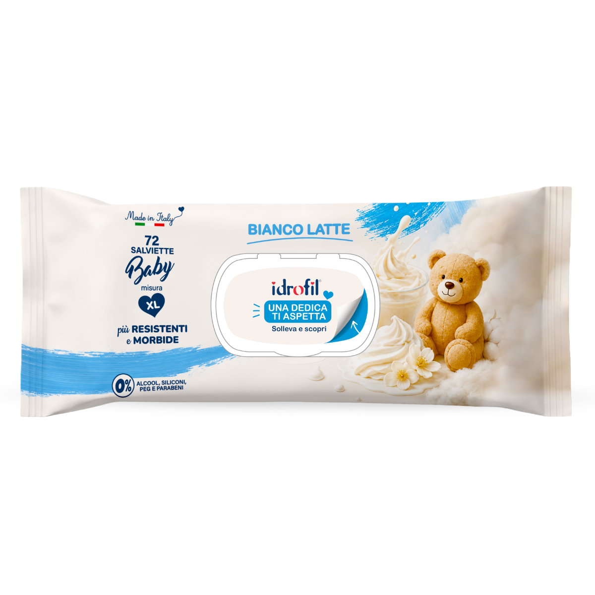 IDROFIL SALVIETTINE BABY 72 PZ XL UMIDIFICATE POP-UP BIANCO LATTE