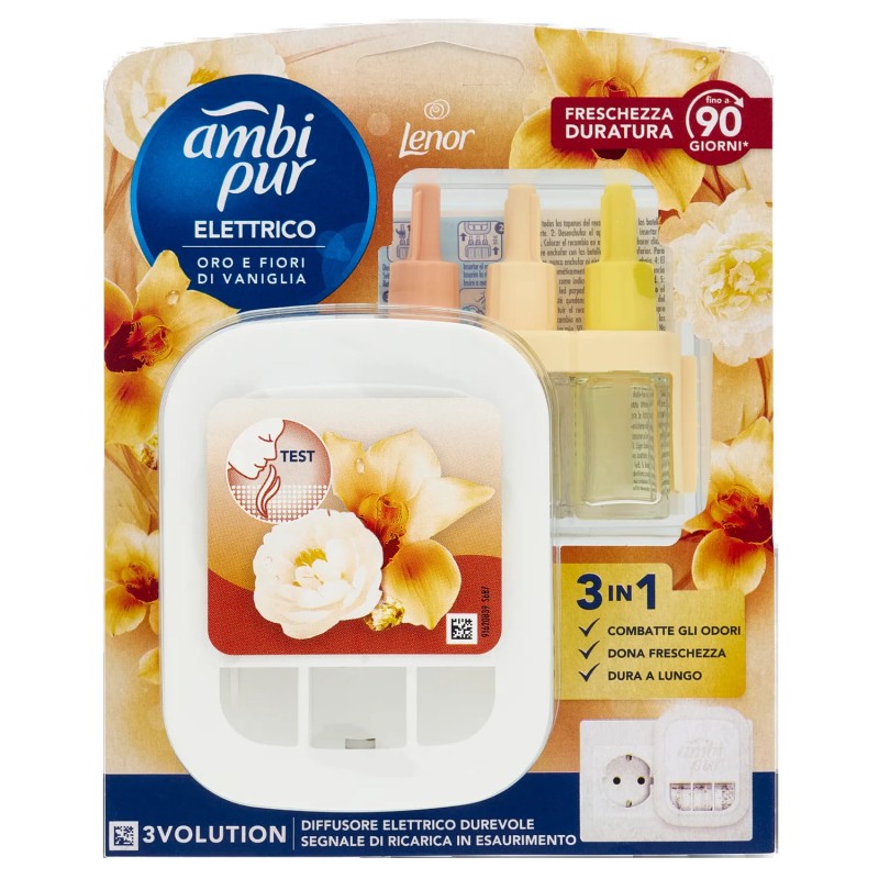 AMBIPUR 3VOLUTION BASE + RICARICA ORO & VANIGLIA 20 ML