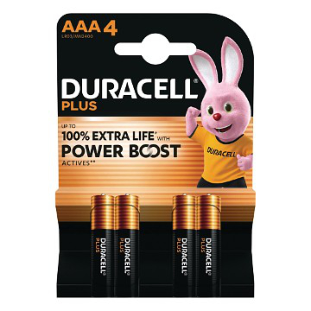DURACELL BATTERIE PLUS 100 ALCALINE 4 PZ MINISTILO AAA