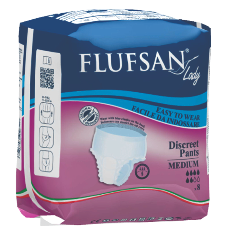 FLUFSAN PANNOLINI MUTANDINA INCONTINENZA MEDIA 8 PEZZI