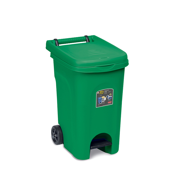PATTUMIERA URBAN ECO SYSTEM 60 LT CON PEDALE VERDE STEFANPLAST