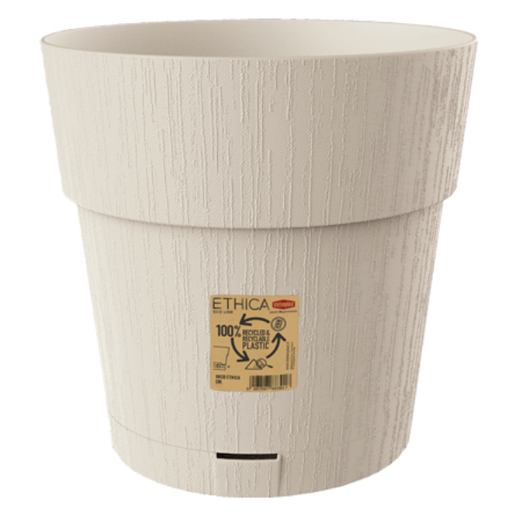 STEFANPLAST VASO ETHICA DIAMETRO 30 ALTEZZA 29 CON SOTTOVASO GESSO