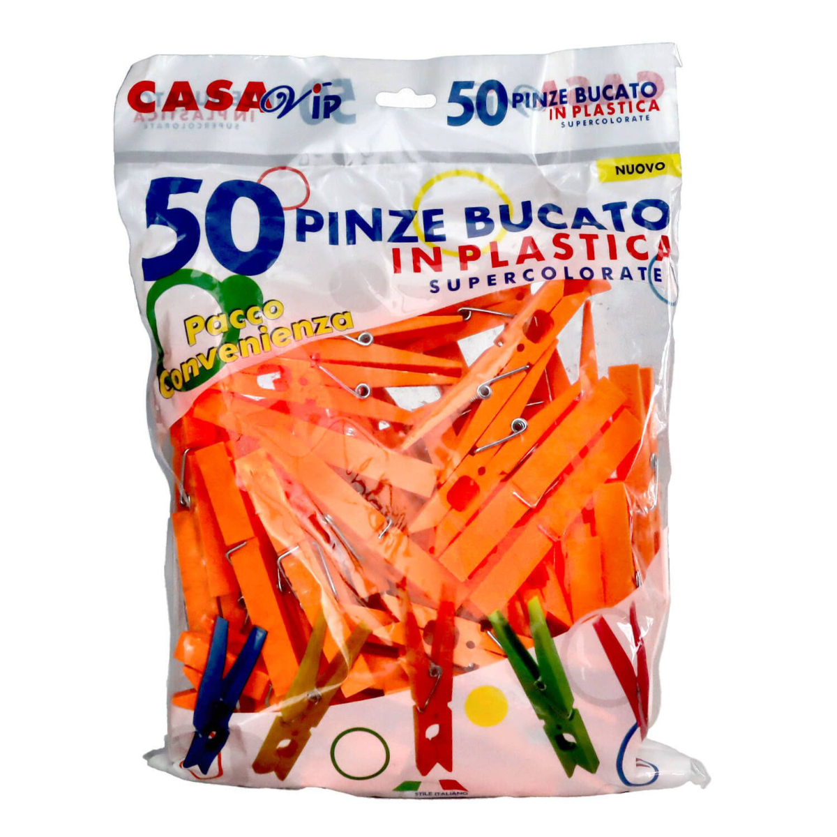 CASAVIP MOLLETTE PLASTICA 50 PZ BUSTA COLORATE