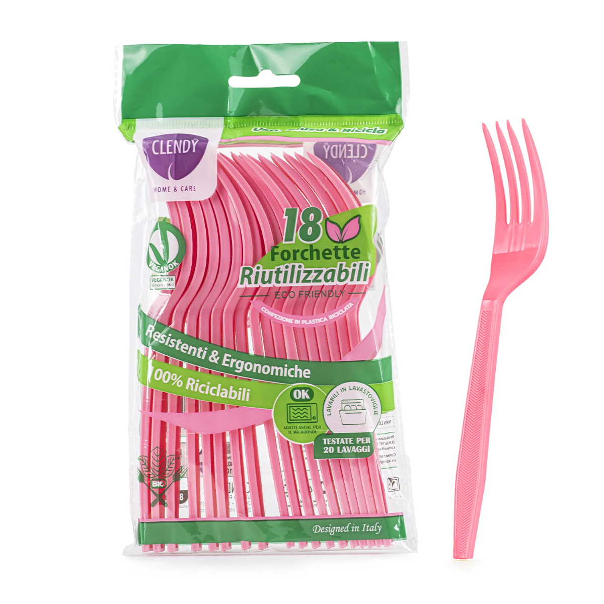 CLENDY FORCHETTE 18 PZ ROSA
