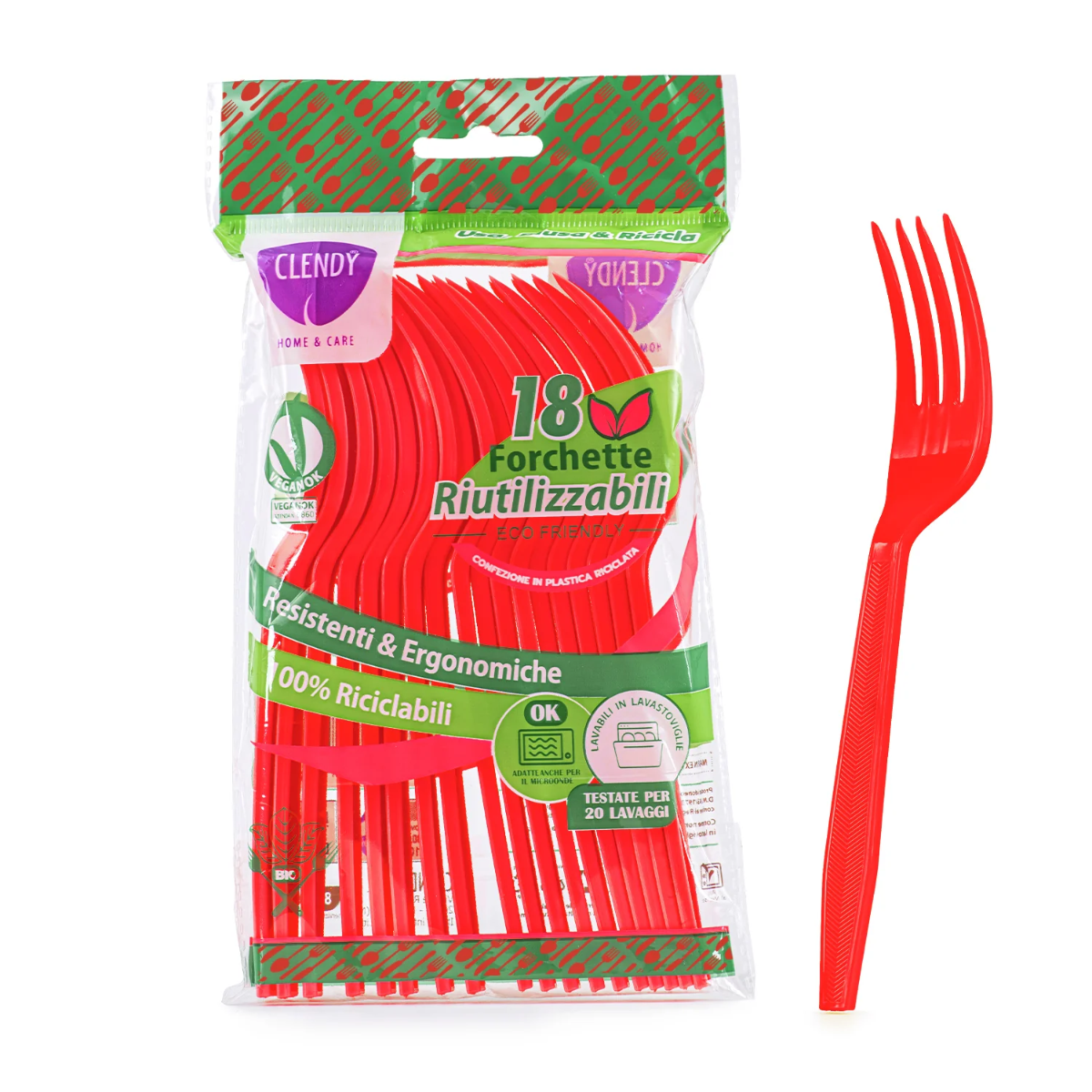 CLENDY FORCHETTE 18 PZ ROSSE