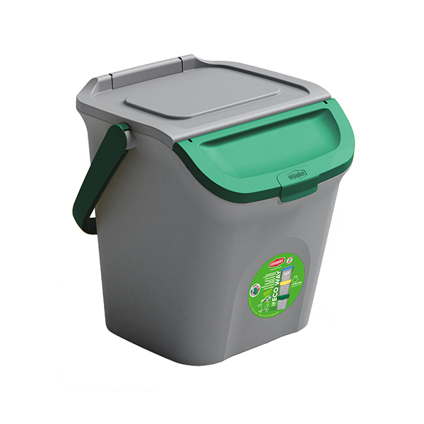 STEFANPLAST PATTUMIERA VERTICALE 28 LT ECO WAY GRIGIO E VERDE