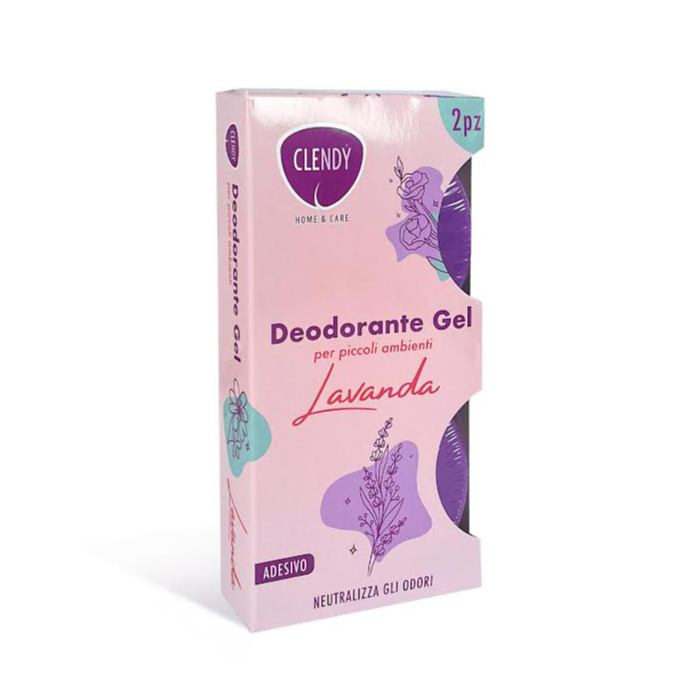 CLENDY DEO GEL PICCOLI AMBIENTI LAVANDA 2 PZ CON ADESIVO