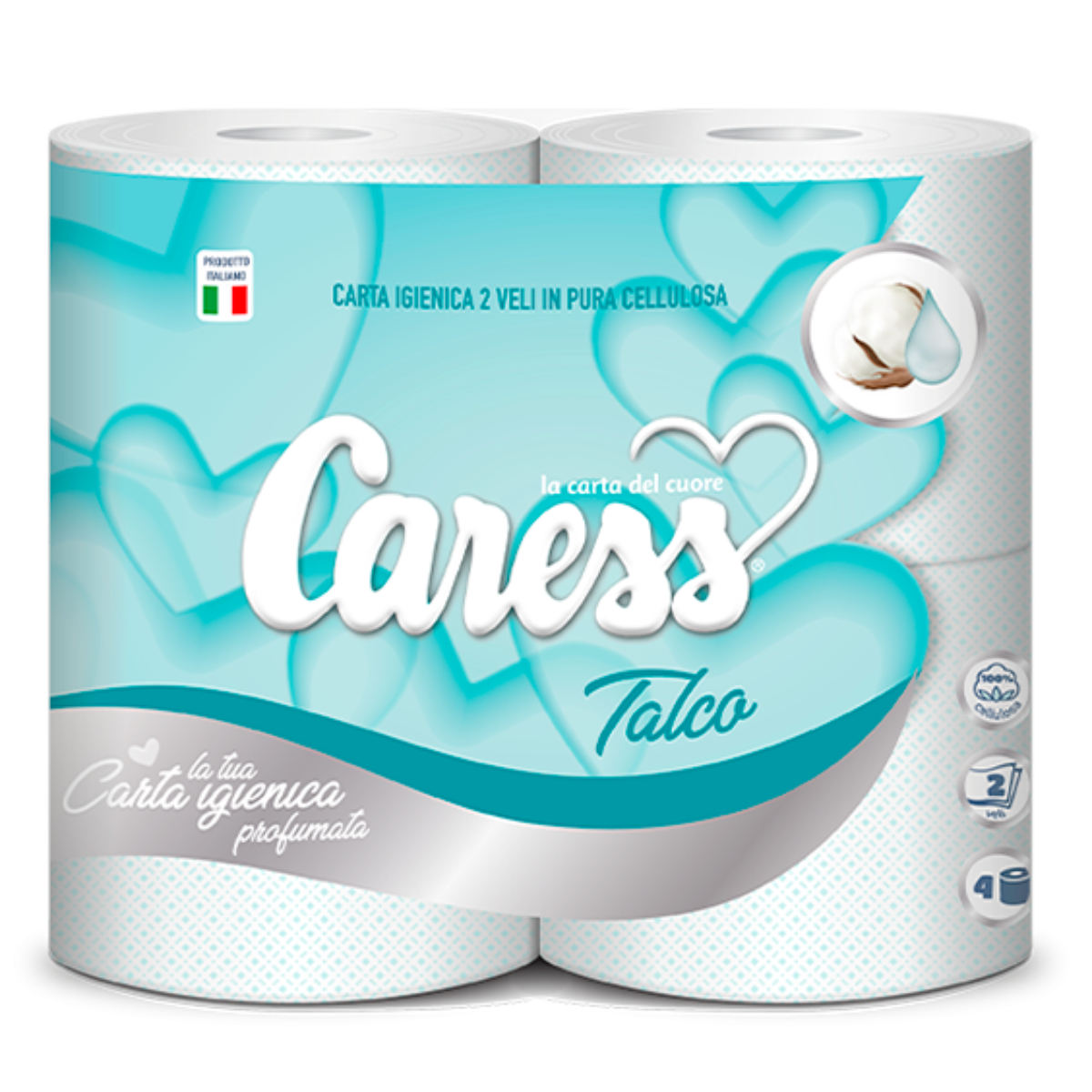 CARESS IGIENICA 4 ROTOLI 2 VELI PROFUMATA TALCO