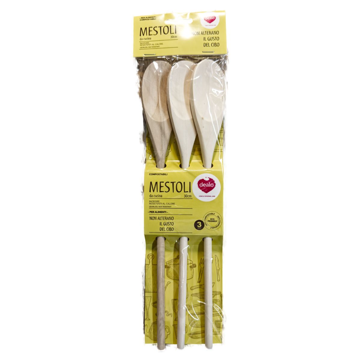 DEALO 3 MESTOLI LEGNO CUCINA 30 CM